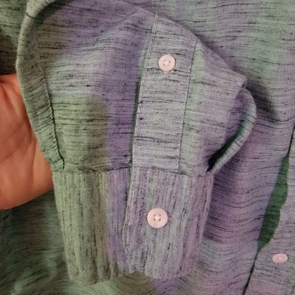 Urban Pipeline Men's Button-Up Long Sleeve Shirt Medium Green - Picture 3 of 5